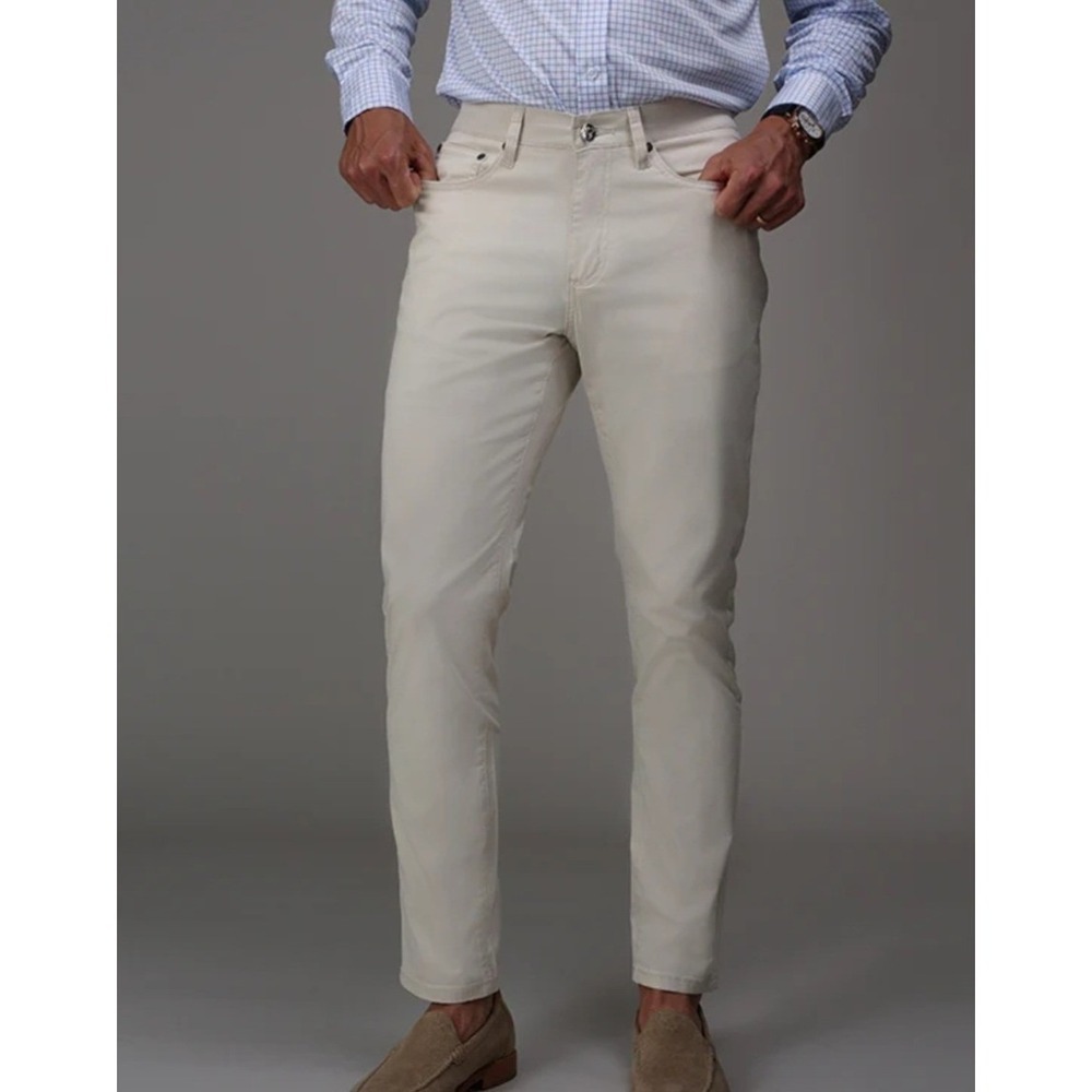NWT Collars and Co CEO Chino Five Pocket Cotton Stretch Pants Stone  38x30